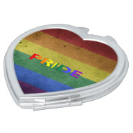 LGBT Rainbow Pride Flag Retro Style Compact Mirror
