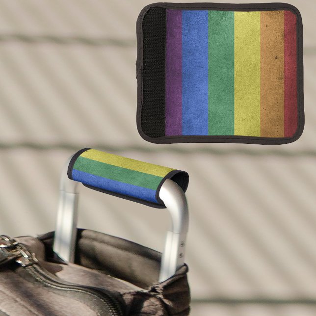 LGBT Rainbow Pride Flag Retro Style Luggage Handle Wrap (LGBT Rainbow Pride Flag Retro Style Luggage Handle Wrap)