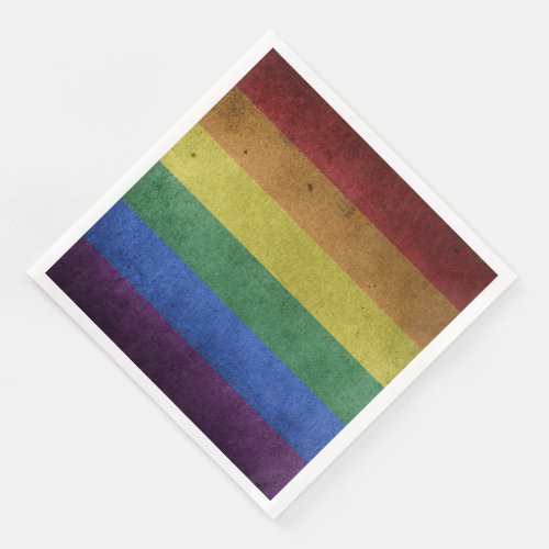 LGBT Rainbow Pride Flag Retro Style Paper Dinner Napkins