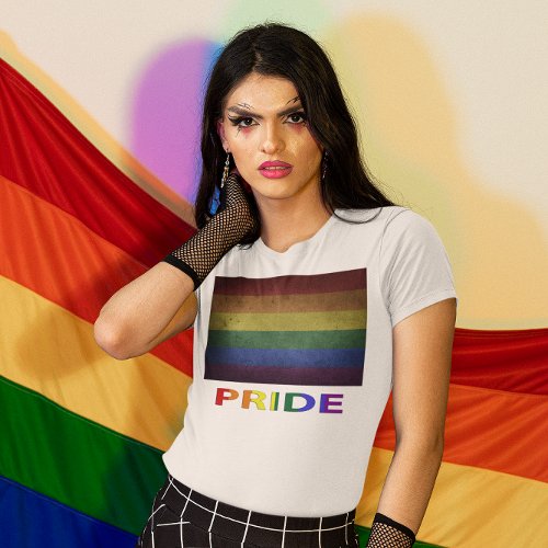 LGBT Rainbow Pride Flag Retro Style T_Shirt