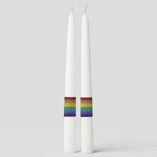 LGBT Rainbow Pride Flag Retro Style Taper Candle