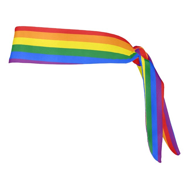 LGBT Rainbow Pride flag Tie Headband (Rotate 90)