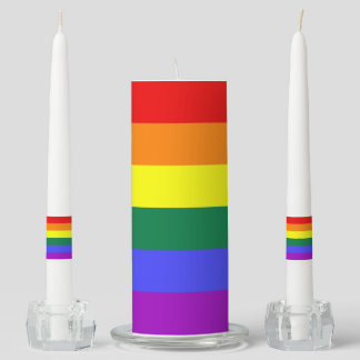LGBT Rainbow Pride Flag Unity Candle Set