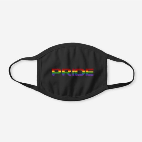 LGBT Rainbow Pride Glitter Black Cotton Face Mask