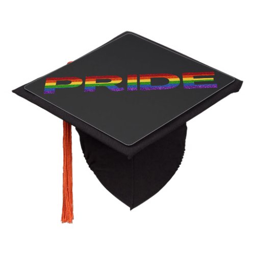 LGBT Rainbow Pride Glitter Graduation Cap Topper