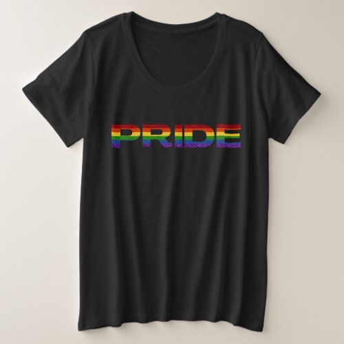 LGBT Rainbow Pride Glitter Plus Size T_Shirt