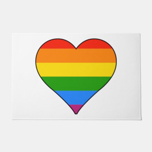 LGBT Rainbow Pride Heart Custom Rug Doormat