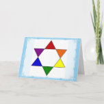 LGBT Rainbow Pride Jewish Star Chanukah Card<br><div class="desc">wish your loved ones all the best on Chanukah,  and always!!</div>