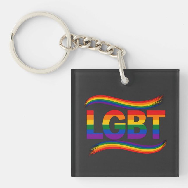 LGBT Rainbow Pride Keychain (Front)
