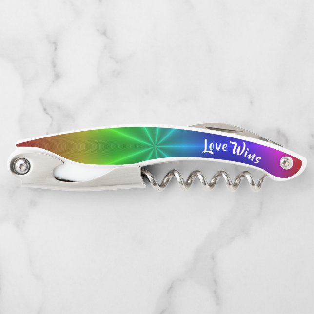 LGBT Rainbow Pride Love Wins Waiter's Corkscrew (Front)
