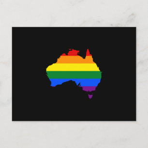LGBT rainbow pride map of Australia Postcard