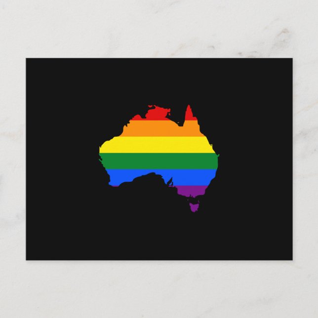 LGBT rainbow pride map of Australia Postcard (Front)