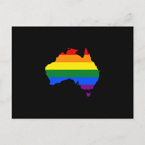 LGBT rainbow pride map of Australia Postcard