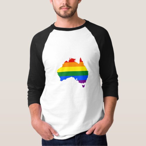 LGBT rainbow pride map of Australia T_Shirt