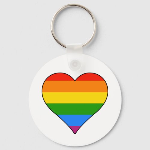 LGBT Rainbow Pride Modern Rainbow Heart Keychain