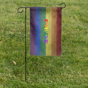 LGBT Rainbow Pride Retro Style Garden Flag