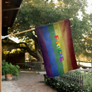 LGBT Rainbow Pride Retro Style House Flag