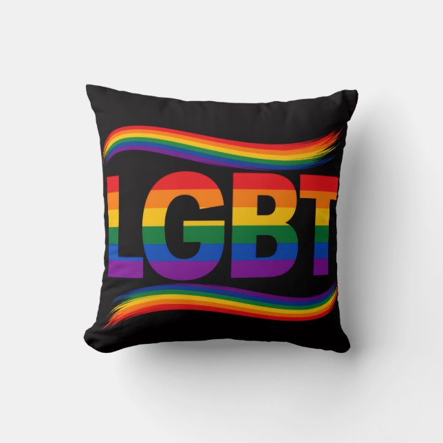 LGBT Rainbow Pride Throw Pillow (Front)