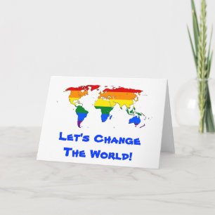 LGBT rainbow pride world map Greeting Card