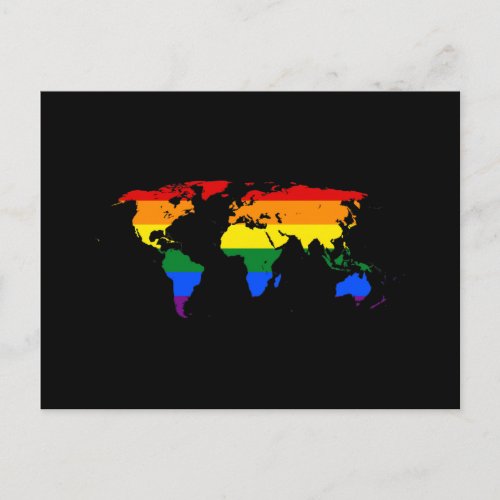 LGBT rainbow pride world map Postcard