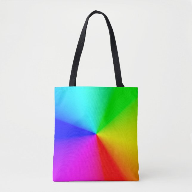 LGBT Rainbow Radial Colors Tote Bag (Front)