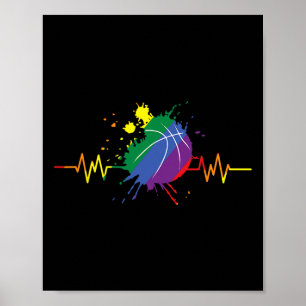 Lgbt Rainbow Sketll Heartbeat Gay Lesbian Pride Ma Poster
