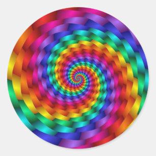 LGBT Rainbow Spirals Classic Round Sticker