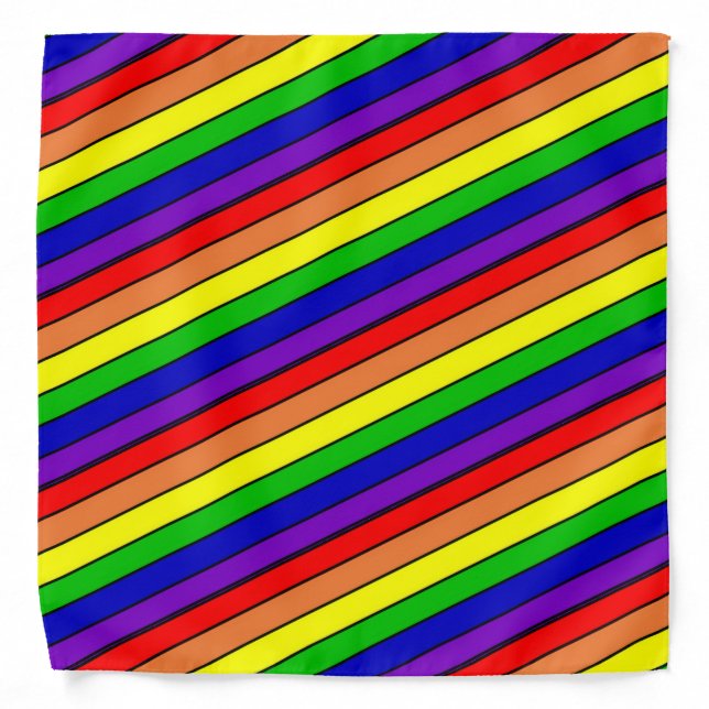 LGBT Rainbow striped Gay Pride Bandana (Front)