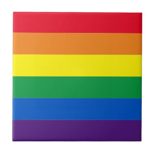 Lgbt rainbow stripes colors gay pride flag ceramic tile