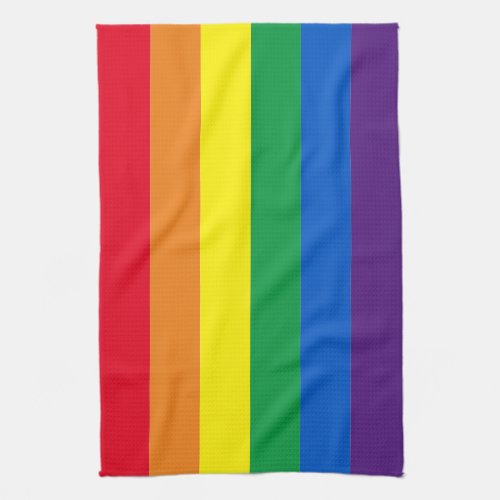 LGBT Rainbow stripes colors gay pride flag modern Kitchen Towel
