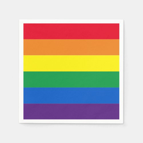 Lgbt rainbow stripes colors gay pride flag paper napkins