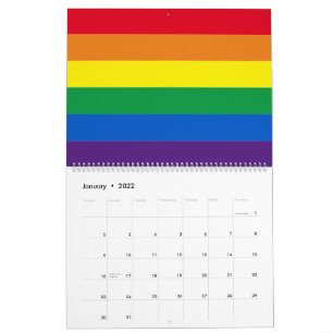 Lgbt rainbow stripes colors Lgbtq gay pride flag Calendar