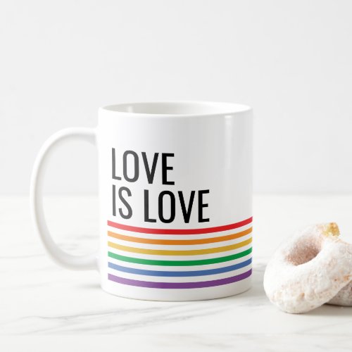 LGBT Rainbow Stripes Custom Gay Pride Coffee Mug