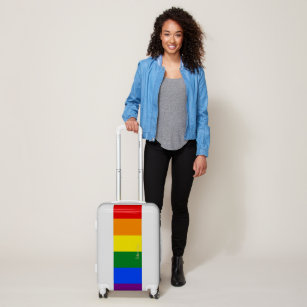 LGBT Rainbow Stripes Gay Lesbian Pride Monogrammed Luggage