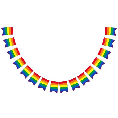Lgbt rainbow stripes gay pride bunting flags