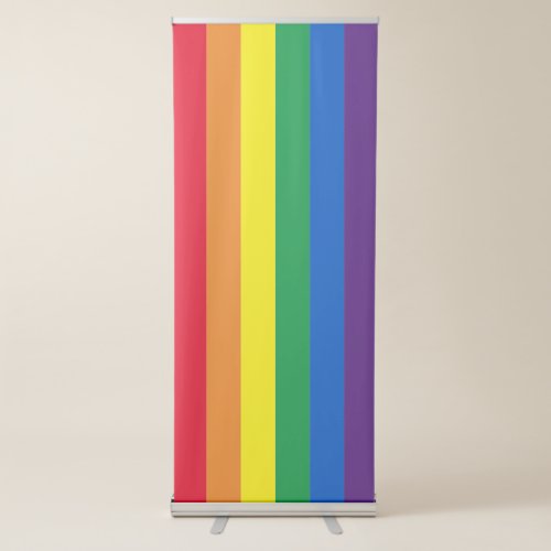 Lgbt rainbow stripes gay pride flag retractable banner