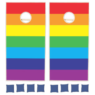 Lgbt Rainbow Stripes Lgbt  Cornhole Set