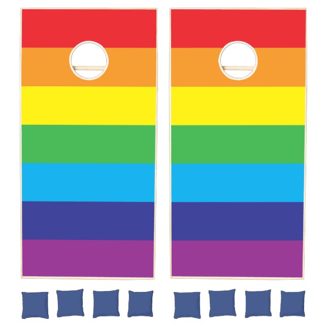 Lgbt Rainbow Stripes Lgbt  Cornhole Set (Set)