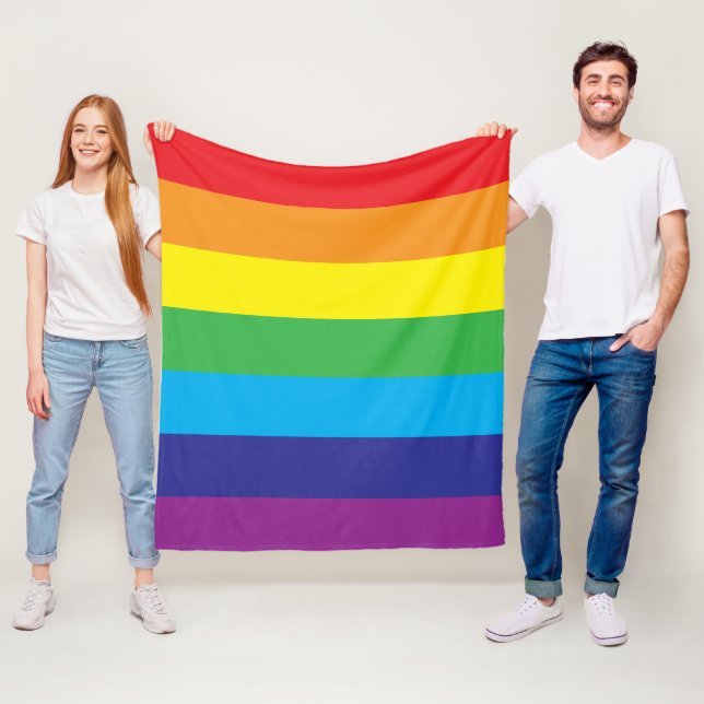 Lgbt Rainbow Stripes Lgbt  Fleece Blanket (In Situ)