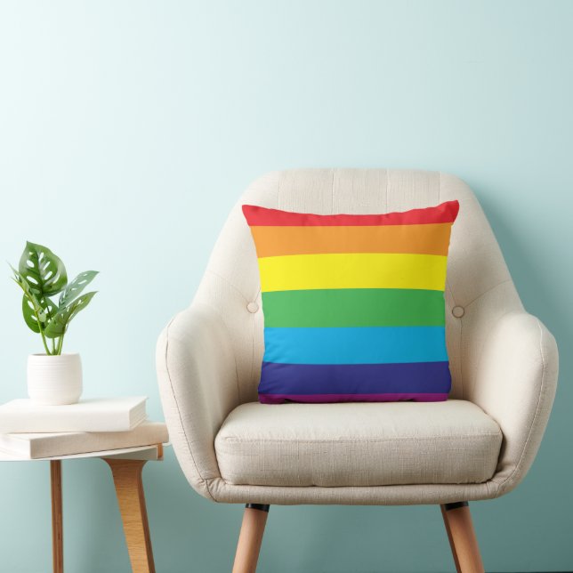 Lgbt Rainbow Stripes Lgbt  Throw Pillow (Chair)