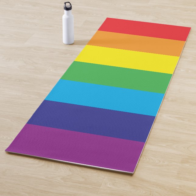 Lgbt Rainbow Stripes Lgbt  Yoga Mat (In Situ)