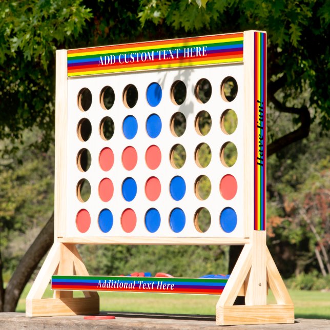 LGBT Rainbow Stripes Personalized Fast Four (Lawn)