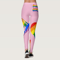 Rainbow Striped Print Men's Leggings, Black Colorful Fun Gay Pride
