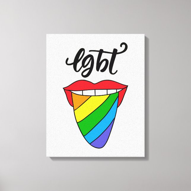 LGBT Rainbow Tongue Canvas Print (Front)