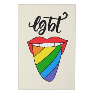 LGBT Rainbow Tongue Faux Canvas Print