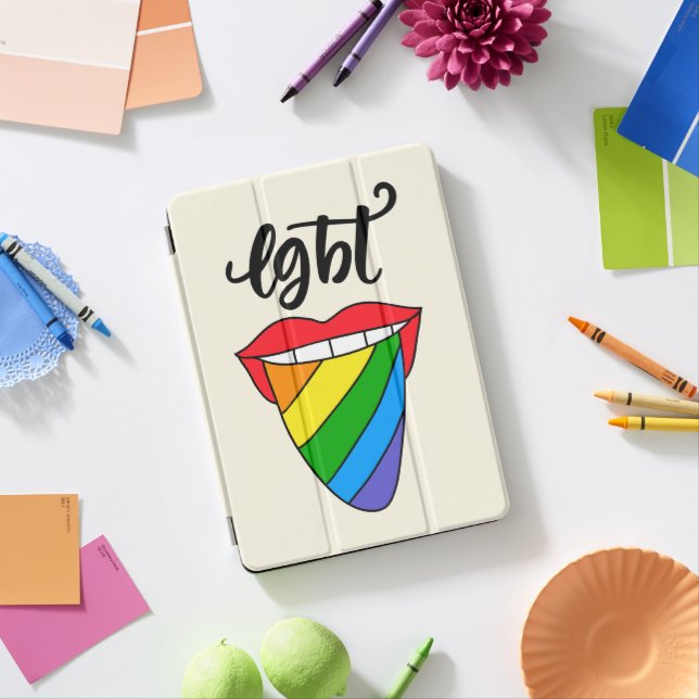LGBT Rainbow Tongue iPad Pro Cover (Desk)