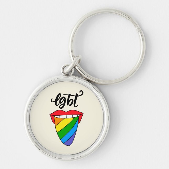 LGBT Rainbow Tongue Keychain (Front)
