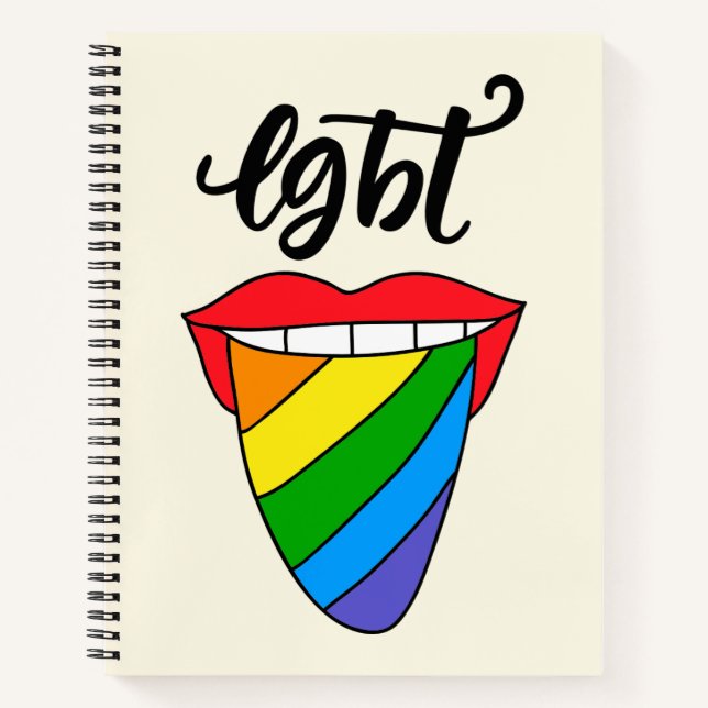 LGBT Rainbow Tongue Notebook (Front)