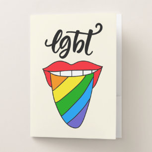 LGBT Rainbow Tongue Pocket Folder
