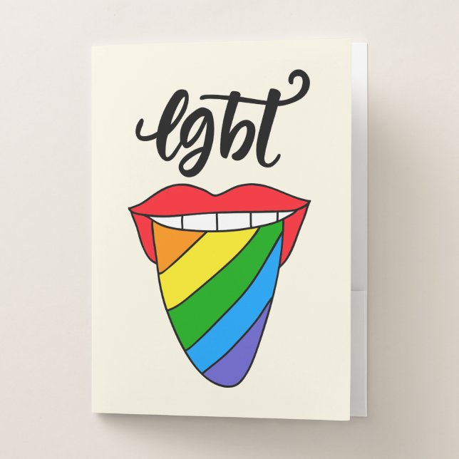 LGBT Rainbow Tongue Pocket Folder (Front)